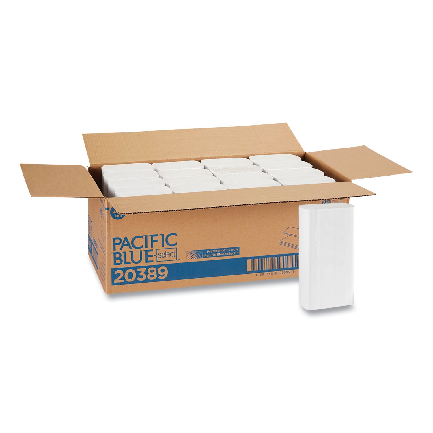 Pacific Blue Select Folded Paper Towels, 1-Ply, 9.2 x 9.4, White, 250/Pack, 16 Packs/Carton - 