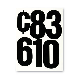Press-On Vinyl Numbers, Self Adhesive, Black, 6"h, 21/Pack - 