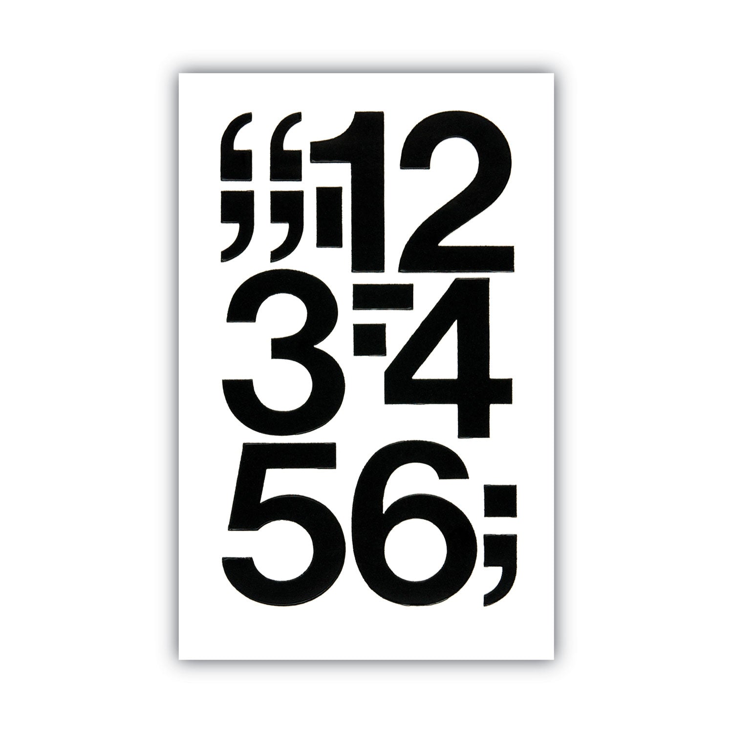 Press-On Vinyl Numbers, Self Adhesive, Black, 3"h, 10/Pack - 