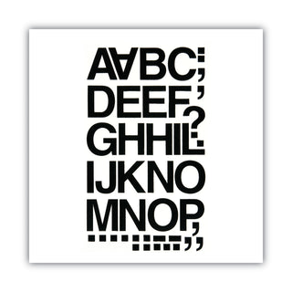 Press-On Vinyl Letters and Numbers, Self Adhesive, Black, 1.5"h, 37 Letters and Numbers - 
