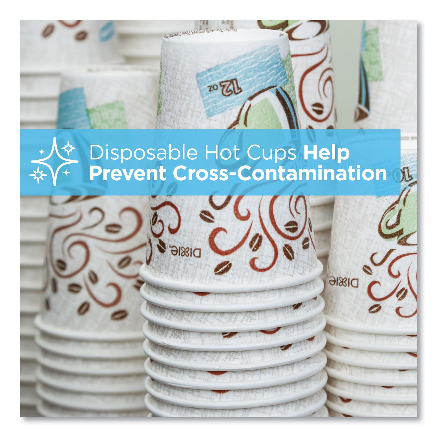 PerfecTouch Paper Hot Cups, 12 oz, Coffee Haze Design, 160/Pack, 6 Packs/Carton