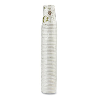 Pathways Paper Hot Cups, 8 oz, White/Green, 50/Pack