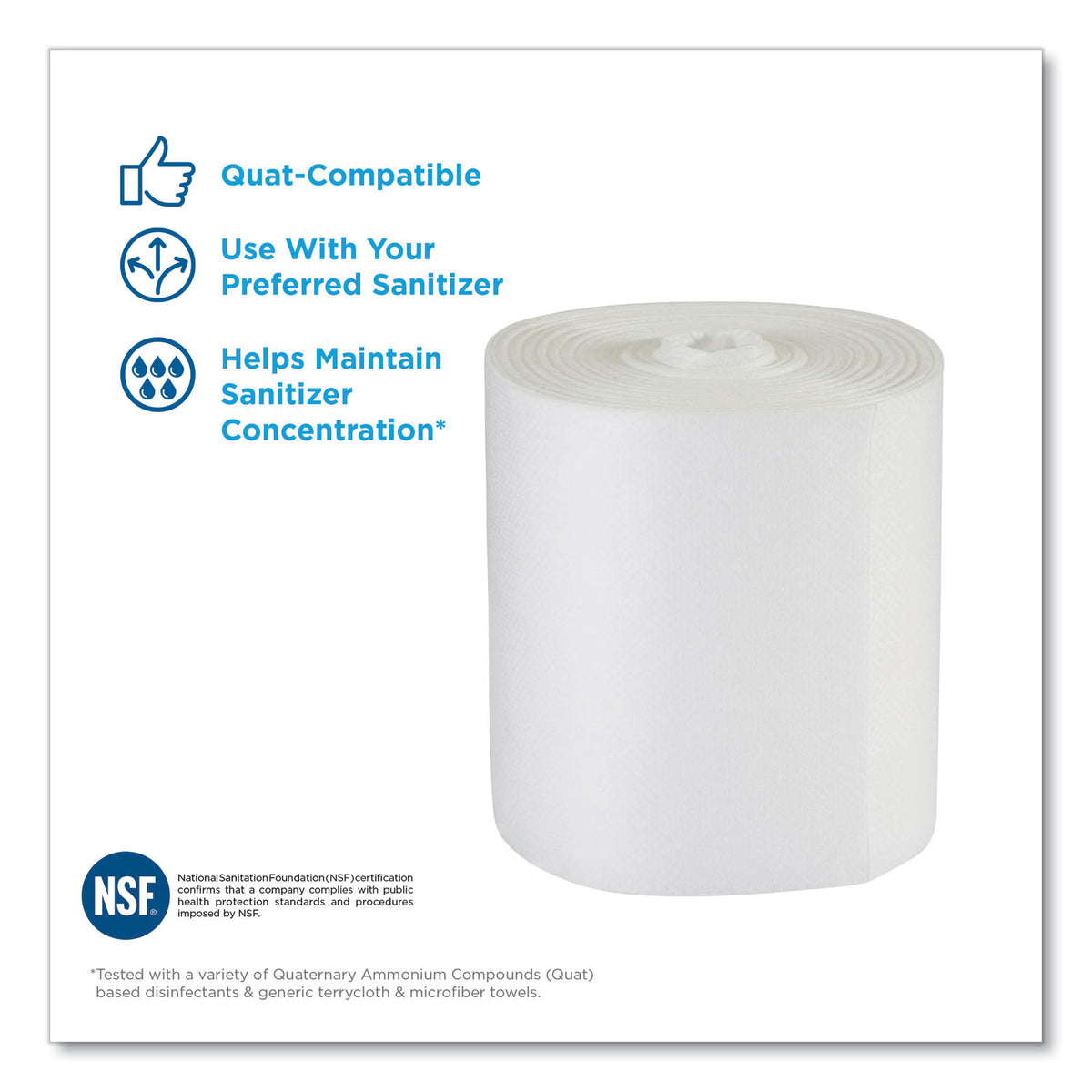 foodservice-surface-system-quat-compatible-disposable-wipe-refill-1-ply-81-x-12-white-135-sheets-roll-6-rolls-carton_dxe29710 - 2