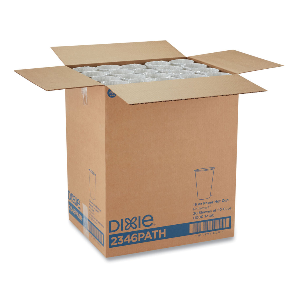 Pathways Paper Hot Cups, 16 oz, 50 Sleeve, 20 Sleeves Carton