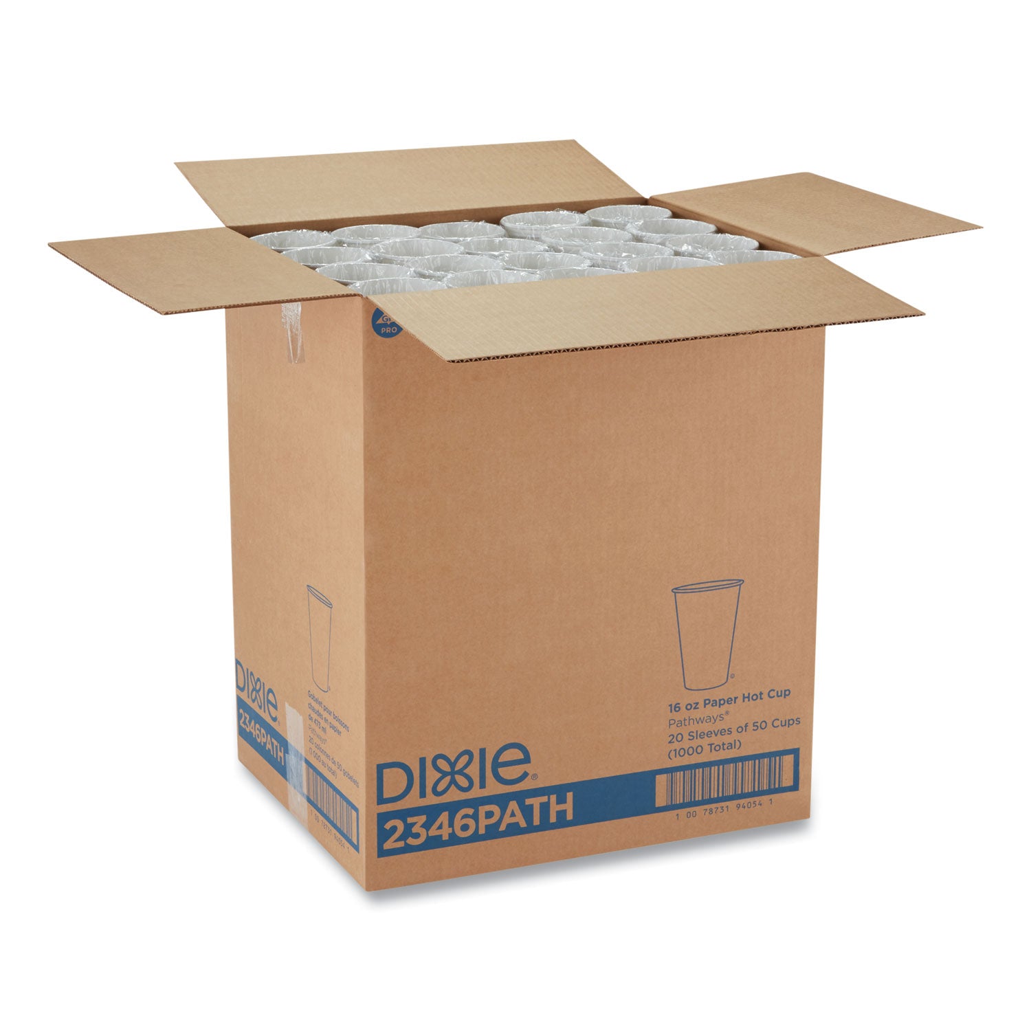 Pathways Paper Hot Cups, 16 oz, 50 Sleeve, 20 Sleeves Carton