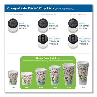 PerfecTouch Paper Hot Cups, 12 oz, Coffee Haze Design, Individually Wrapped, 1,000/Carton