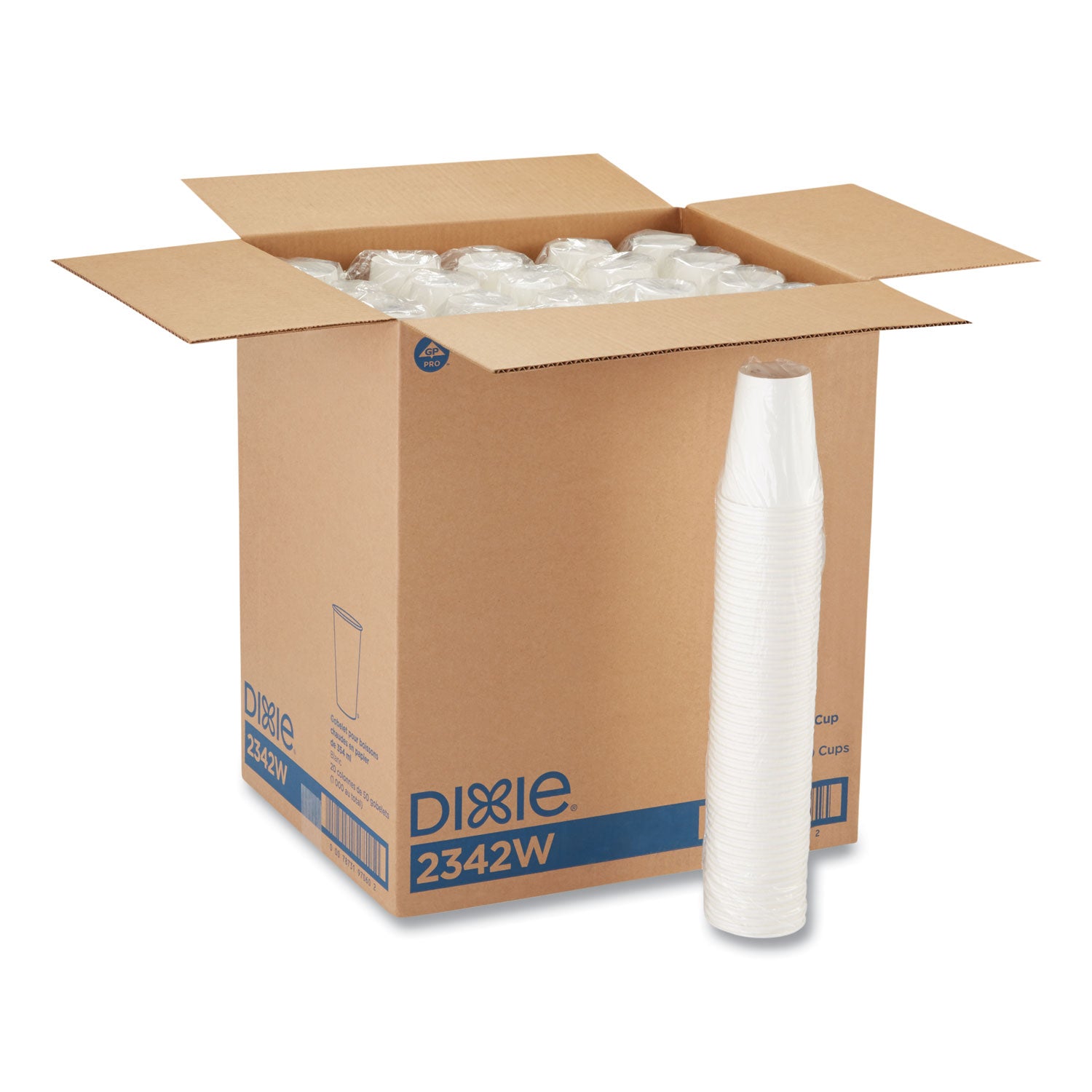 Paper Hot Cups, 12 oz, White, 50/Sleeve, 20 Sleeves/Carton - 