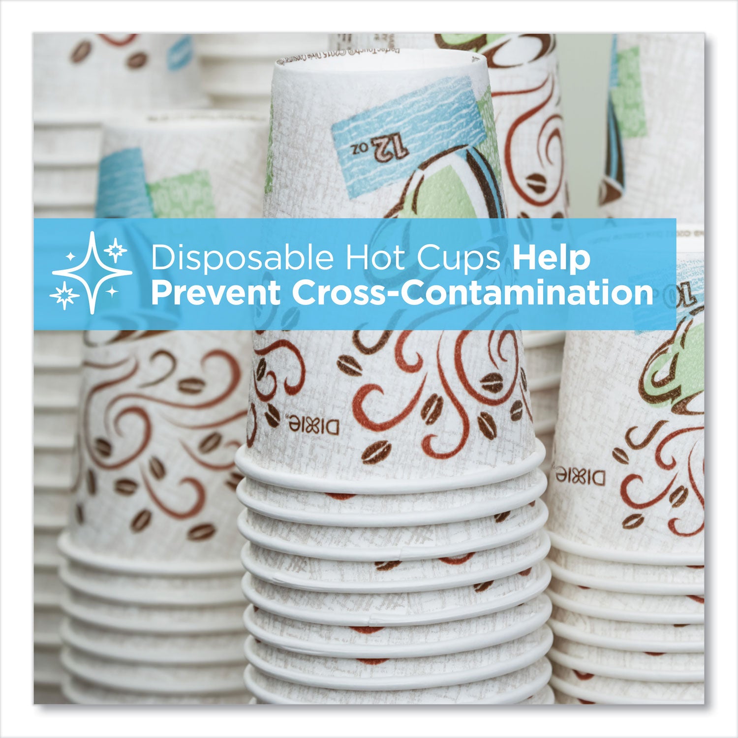 PerfecTouch Paper Hot Cups, 8 oz, Coffee Haze Design, 50/Sleeve, 20 Sleeves/Carton