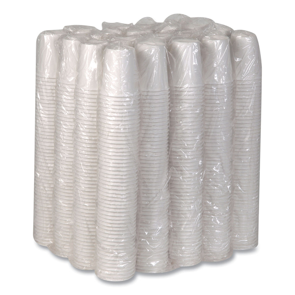 Paper Hot Cups, 10 oz, White, 50/Sleeve, 20 Sleeves/Carton