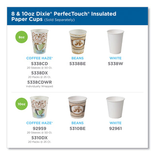 PerfecTouch Paper Hot Cups, 10 oz, Coffee Haze Design, 25/Pack