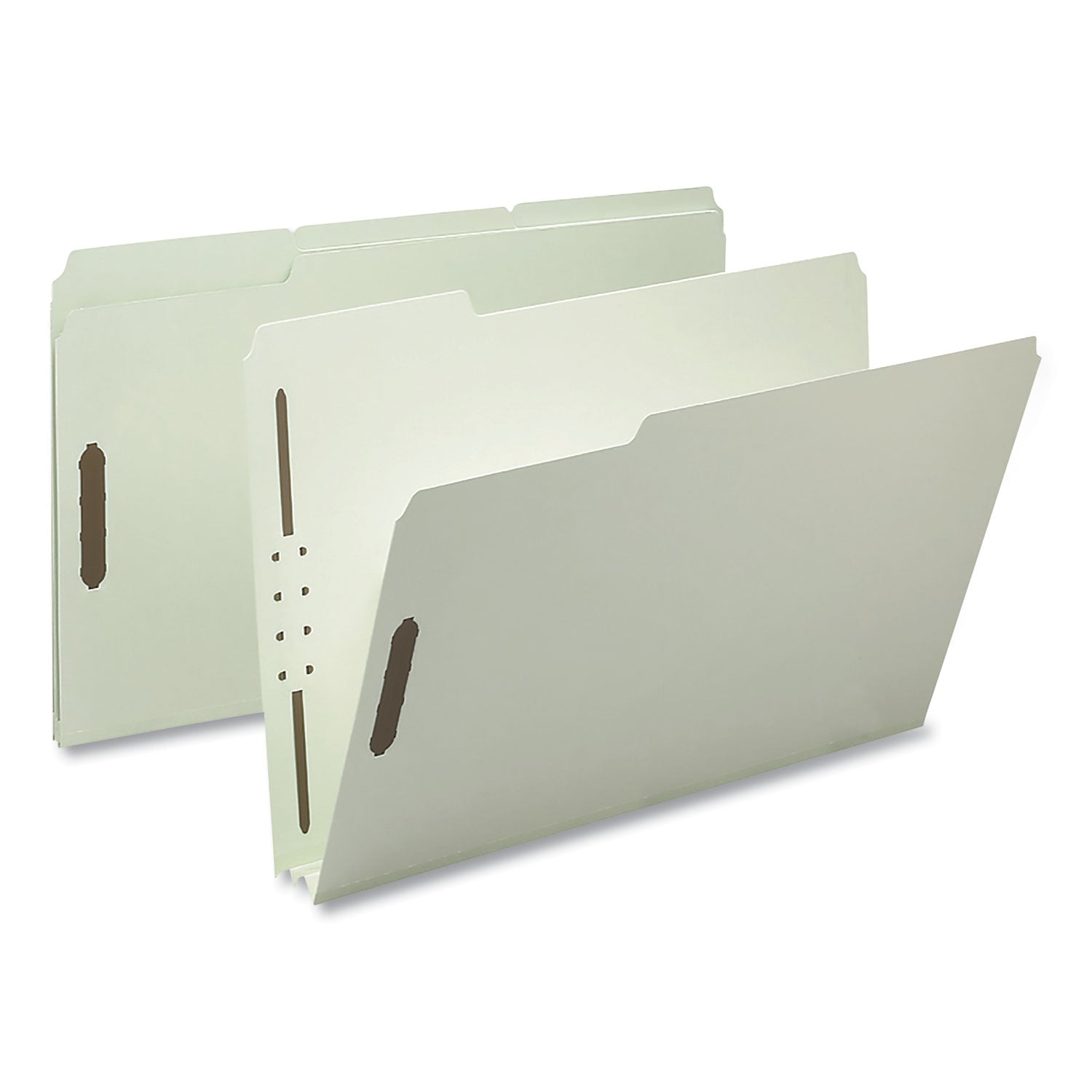 Recycled Pressboard Fastener Folders, 2" Expansion, 2 Fasteners, Legal Size, Gray-Green Exterior, 25/Box - 