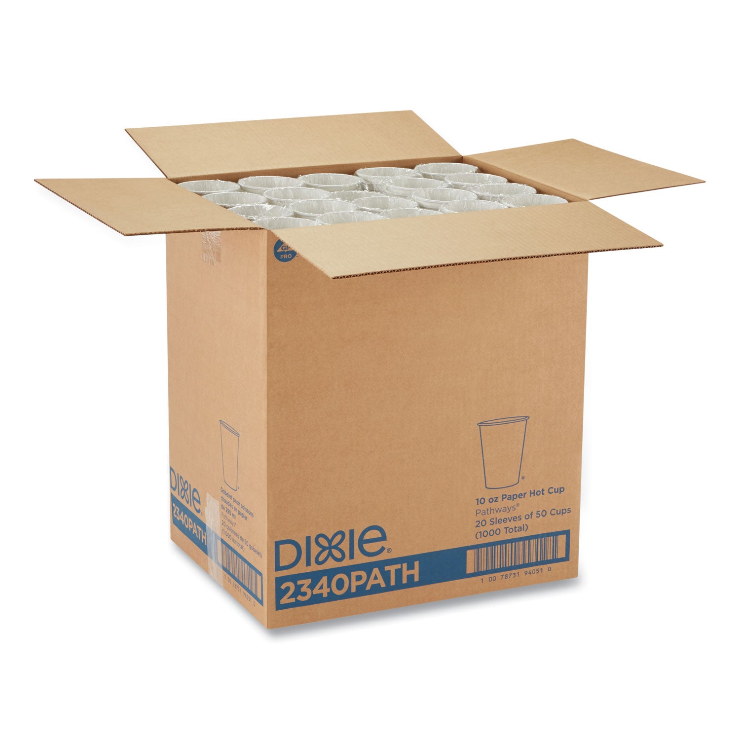 Pathways Paper Hot Cups, 10 oz, 50 Sleeve, 20 Sleeves/Carton