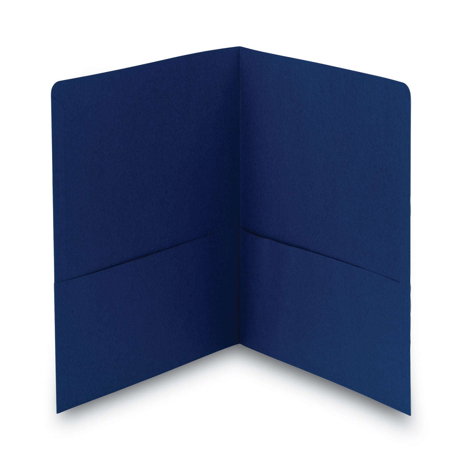 Two-Pocket Folder, Textured Paper, 100-Sheet Capacity, 11 x 8.5, Dark Blue, 25/Box - 