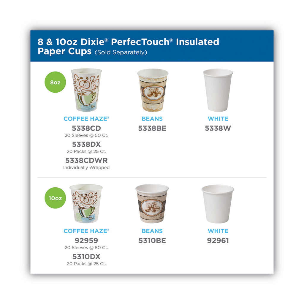 PerfecTouch Hot/Cold Cups, 12 oz, White, 50/Bag, 20 Bags/Carton