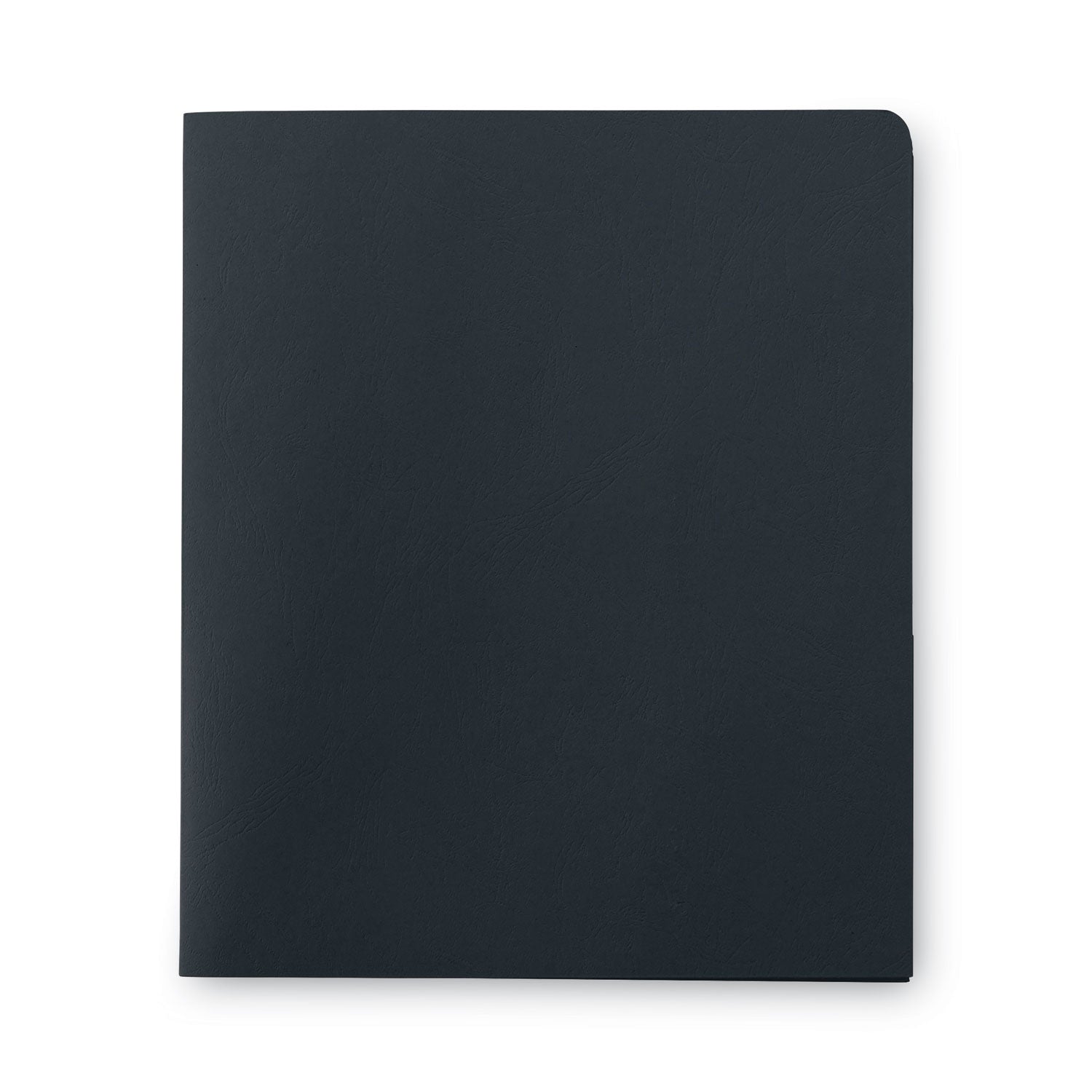 Two-Pocket Folder, Textured Paper, 100-Sheet Capacity, 11 x 8.5, Black, 25/Box - 