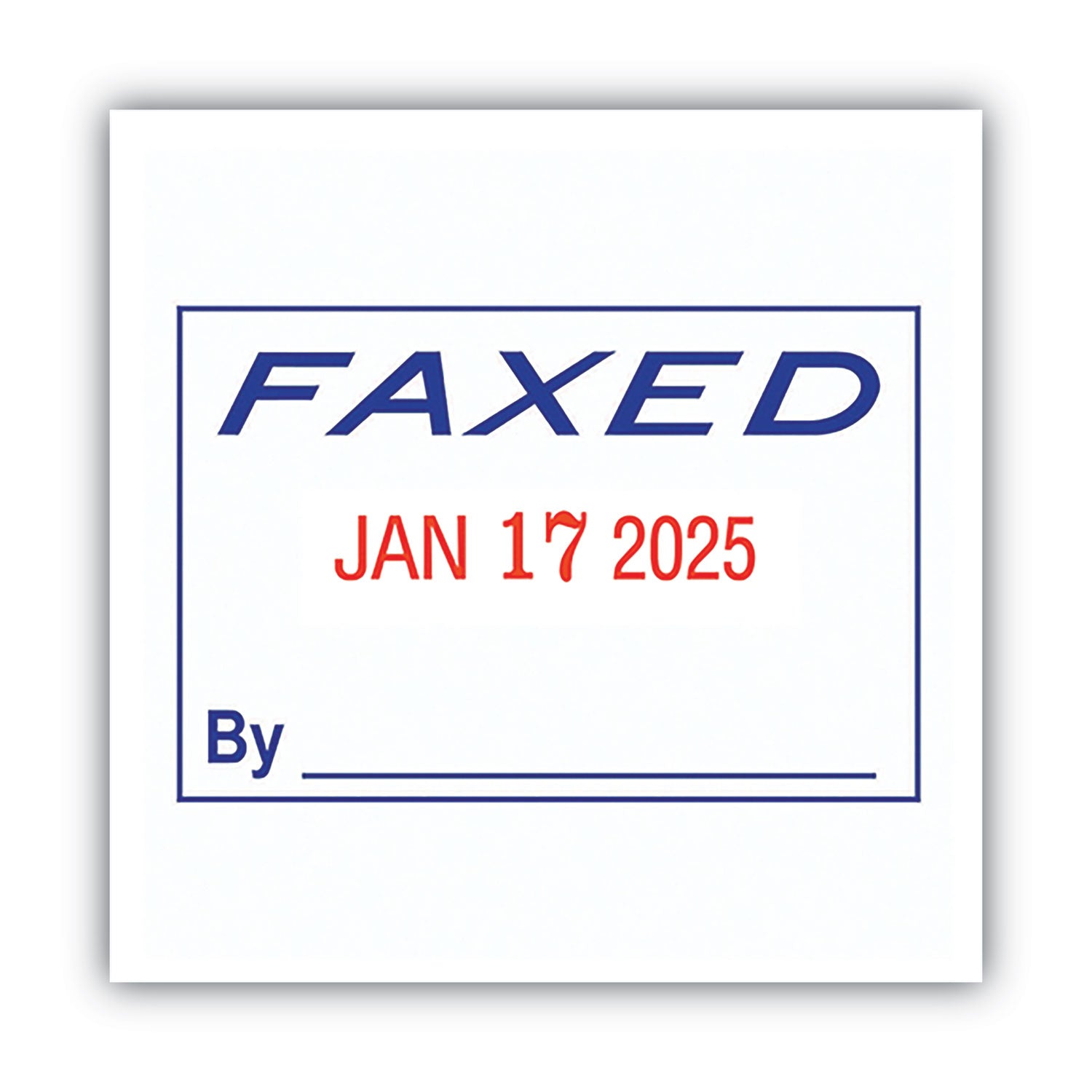 Model S 360 Two-Color Message Dater, 1.75 x 1, "Faxed," Self-Inking, Blue/Red - 