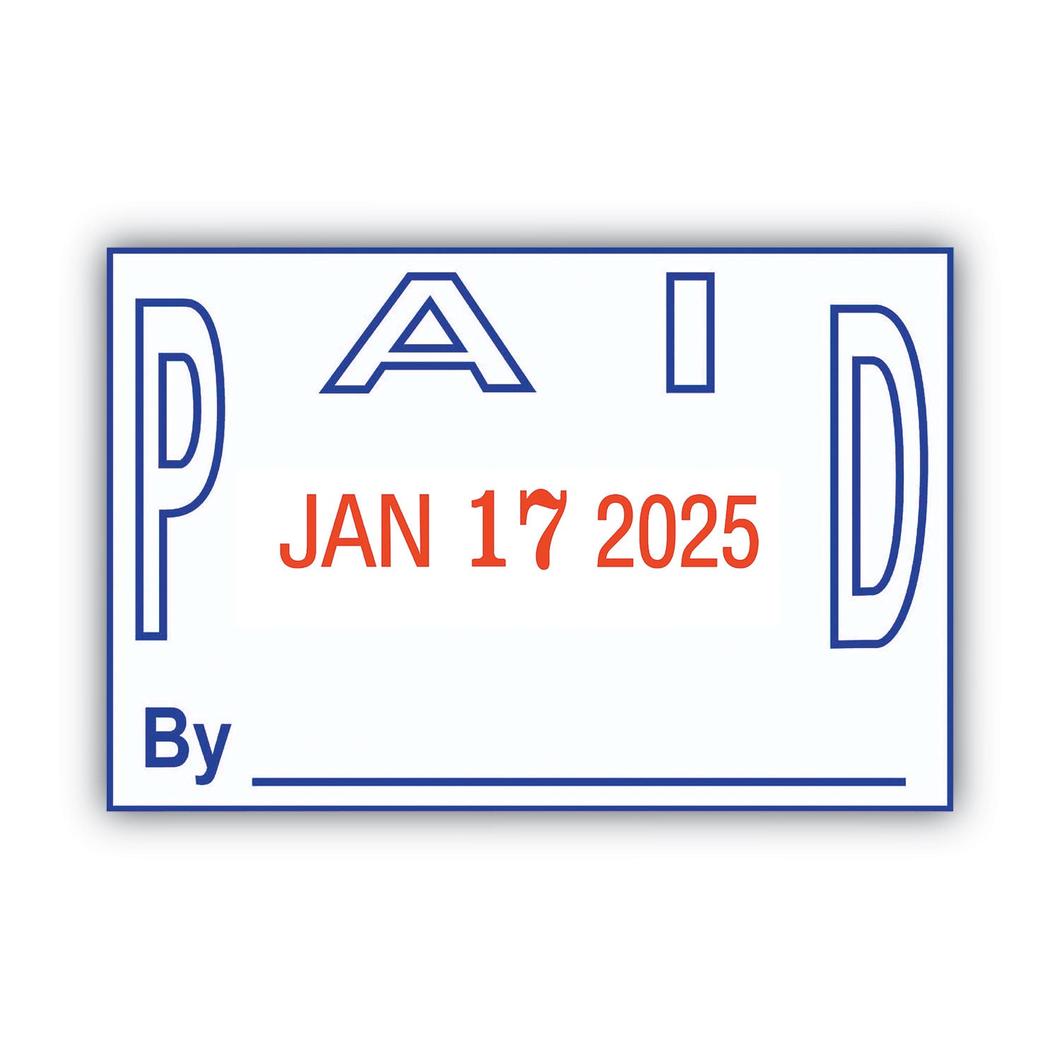 Model S 360 Two-Color Message Dater, 1.75 x 1, "Paid," Self-Inking, Blue/Red - 