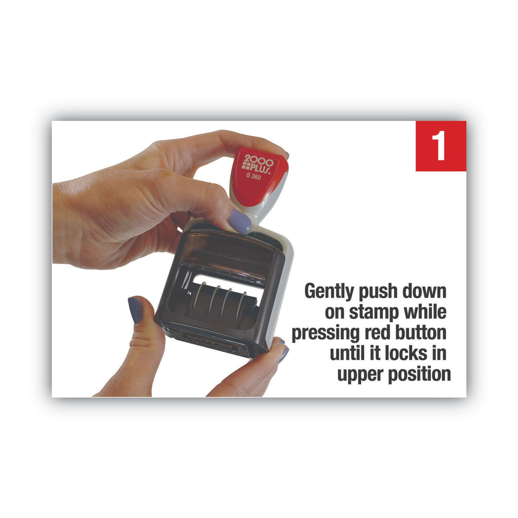 Model S 360 Two-Color Message Dater, 1.75 x 1, "Received", Self-Inking, Blue/Red - 