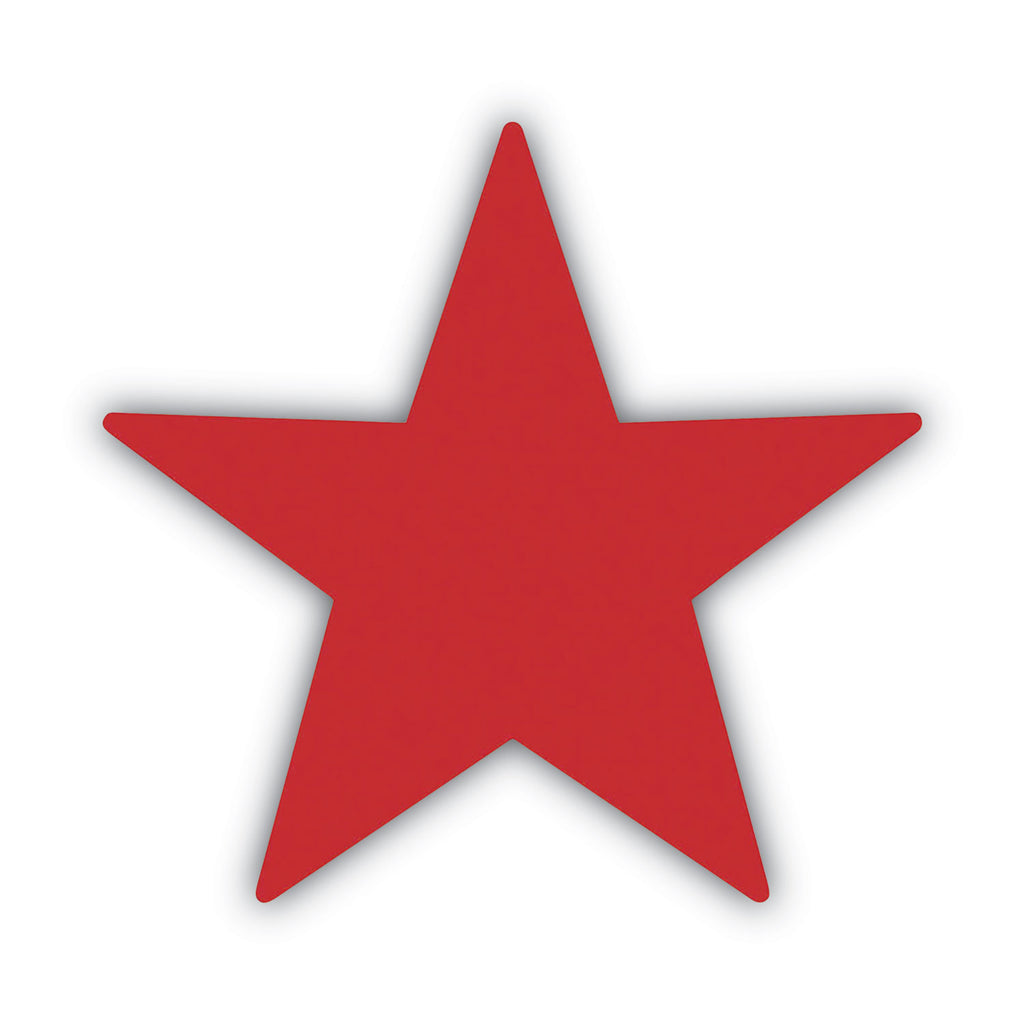 Pre-Inked Round Stamp with Microban, Star, 0.63" dia, Red - 