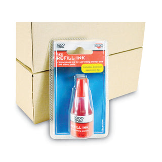 Self-Inking Refill Ink, 0.9 oz. Bottle, Red - 