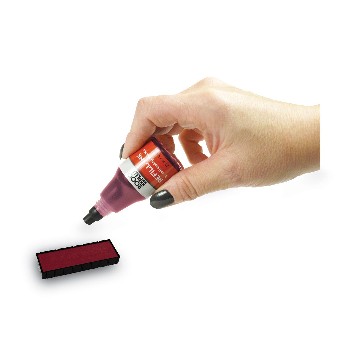 Self-Inking Refill Ink, 0.9 oz. Bottle, Red - 