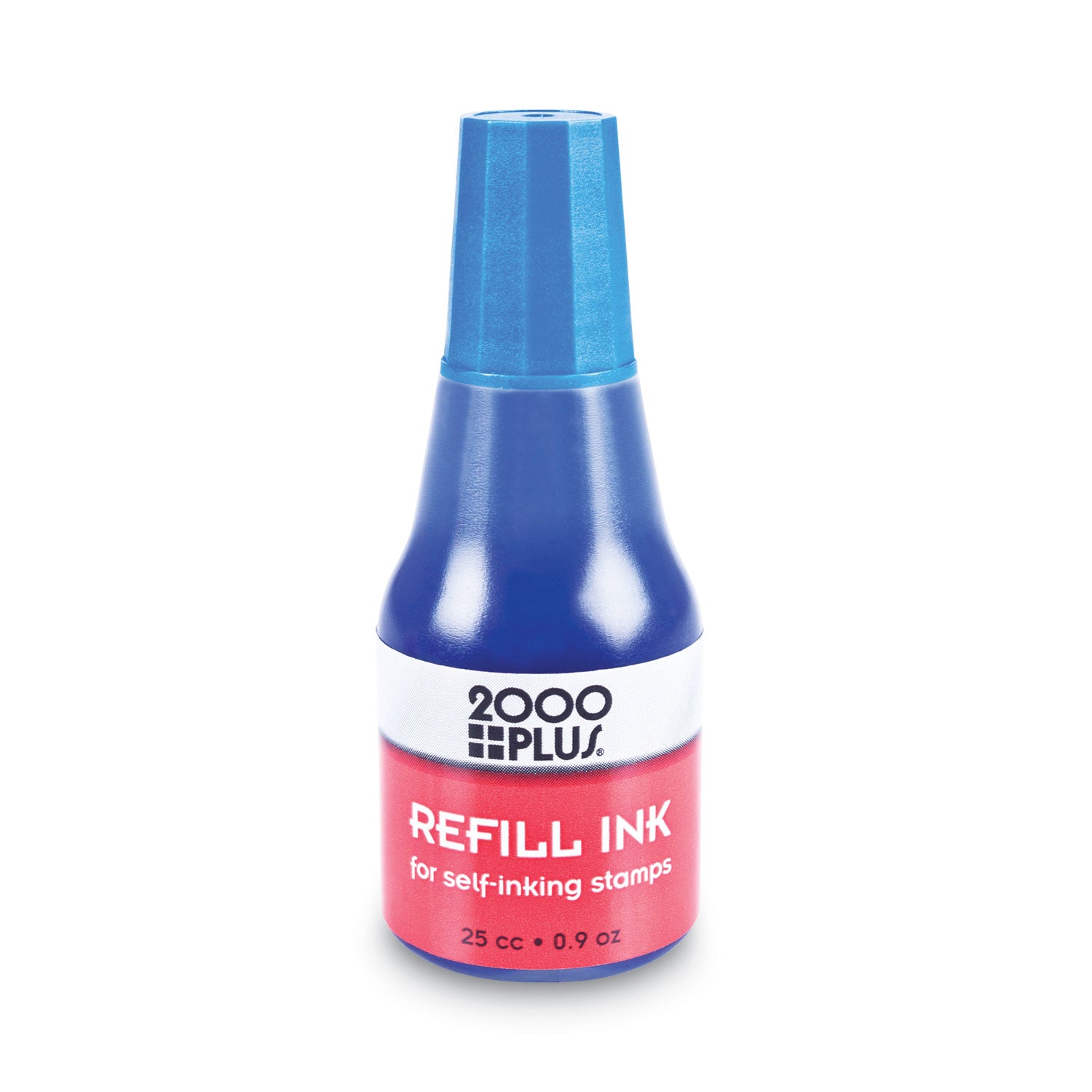 Self-Inking Refill Ink, 0.9 oz. Bottle, Blue - 