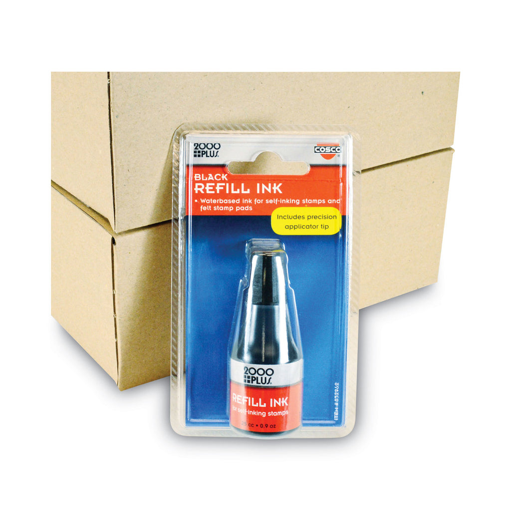 Self-Inking Refill Ink, 0.9 oz. Bottle, Black - 