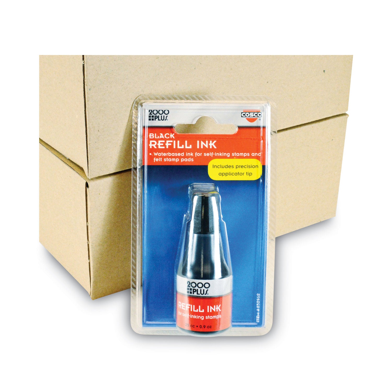 Self-Inking Refill Ink, 0.9 oz. Bottle, Black - 