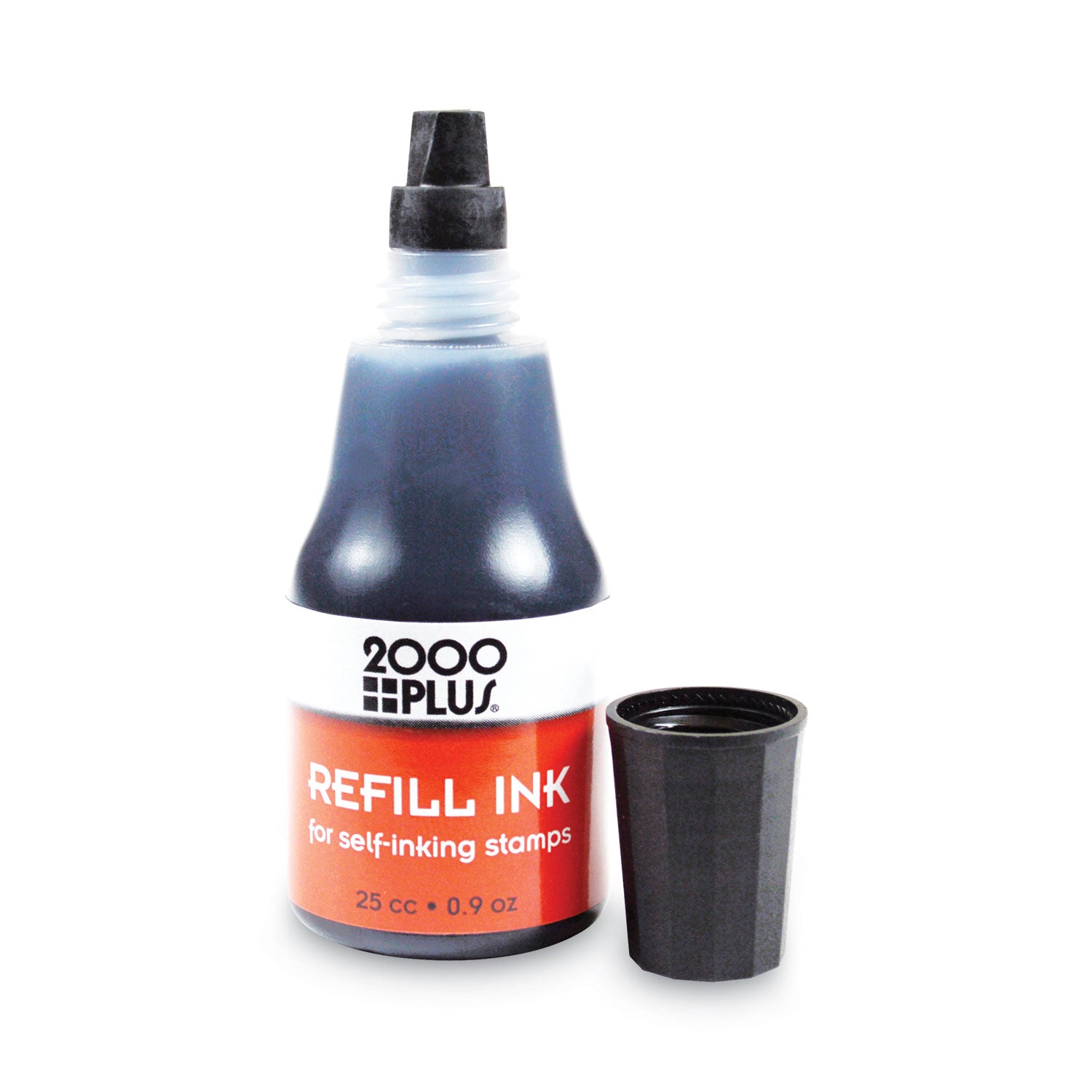 Self-Inking Refill Ink, 0.9 oz. Bottle, Black - 