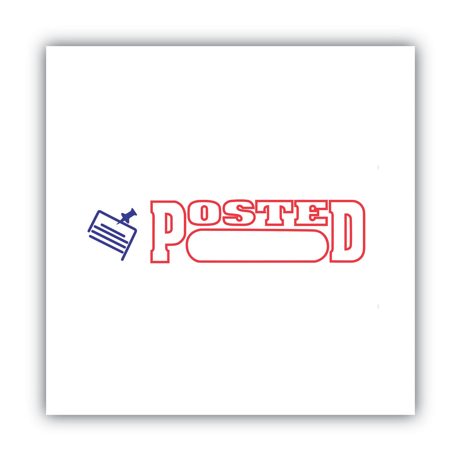 Pre-Inked Shutter Stamp, Red/Blue, POSTED, 1.63 x 0.5 - 