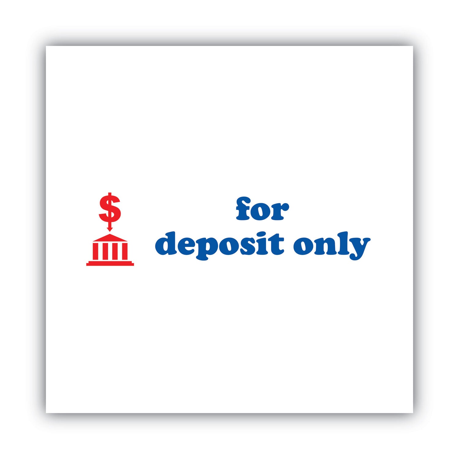Pre-Inked Shutter Stamp, Red/Blue, FOR DEPOSIT ONLY, 1.63 x 0.5 - 