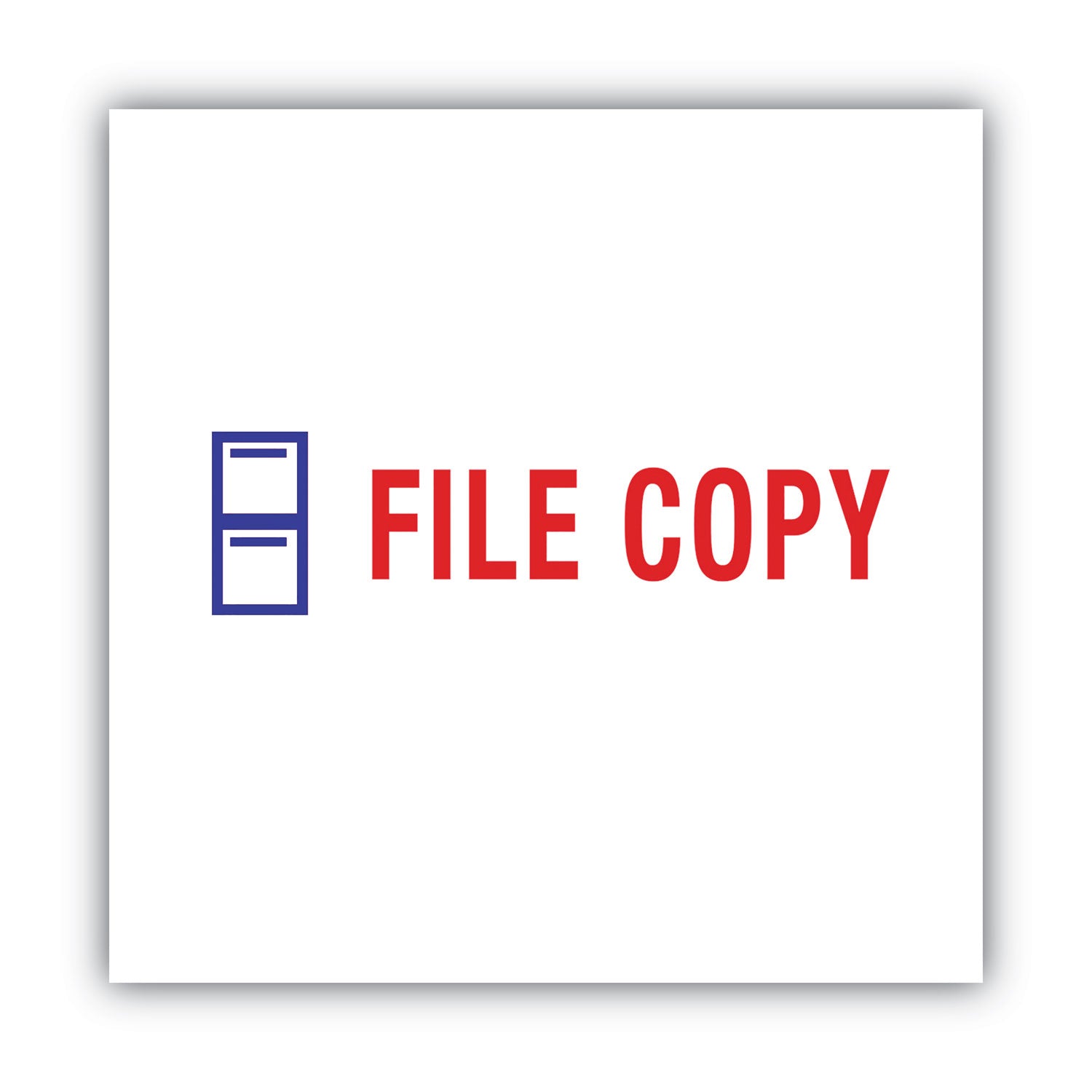 Pre-Inked Shutter Stamp, Red/Blue, FILE COPY, 1.63 x 0.5 - 