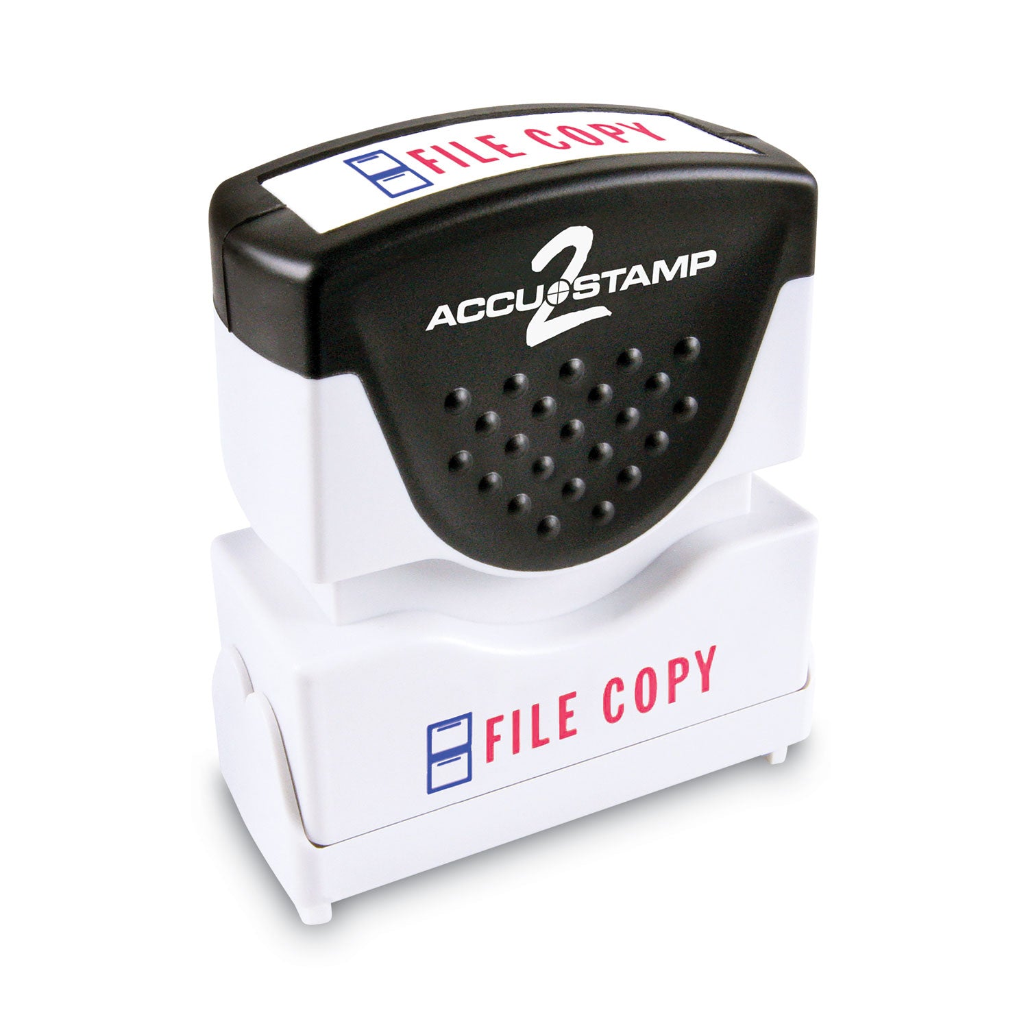 Pre-Inked Shutter Stamp, Red/Blue, FILE COPY, 1.63 x 0.5 - 