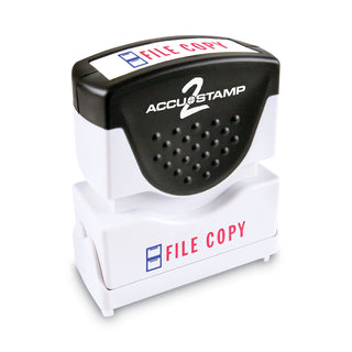 Pre-Inked Shutter Stamp, Red/Blue, FILE COPY, 1.63 x 0.5 - 