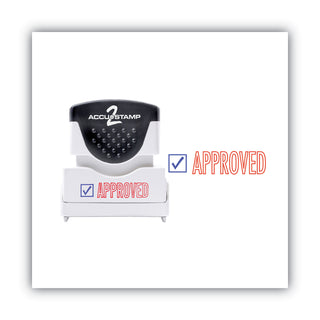 Pre-Inked Shutter Stamp, Red/Blue, APPROVED, 1.63 x 0.5 - 