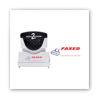 Pre-Inked Shutter Stamp, Red/Blue, FAXED, 1.63 x 0.5 - 