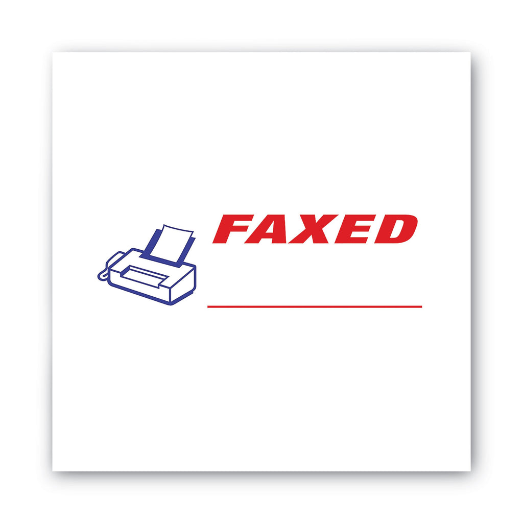 Pre-Inked Shutter Stamp, Red/Blue, FAXED, 1.63 x 0.5 - 