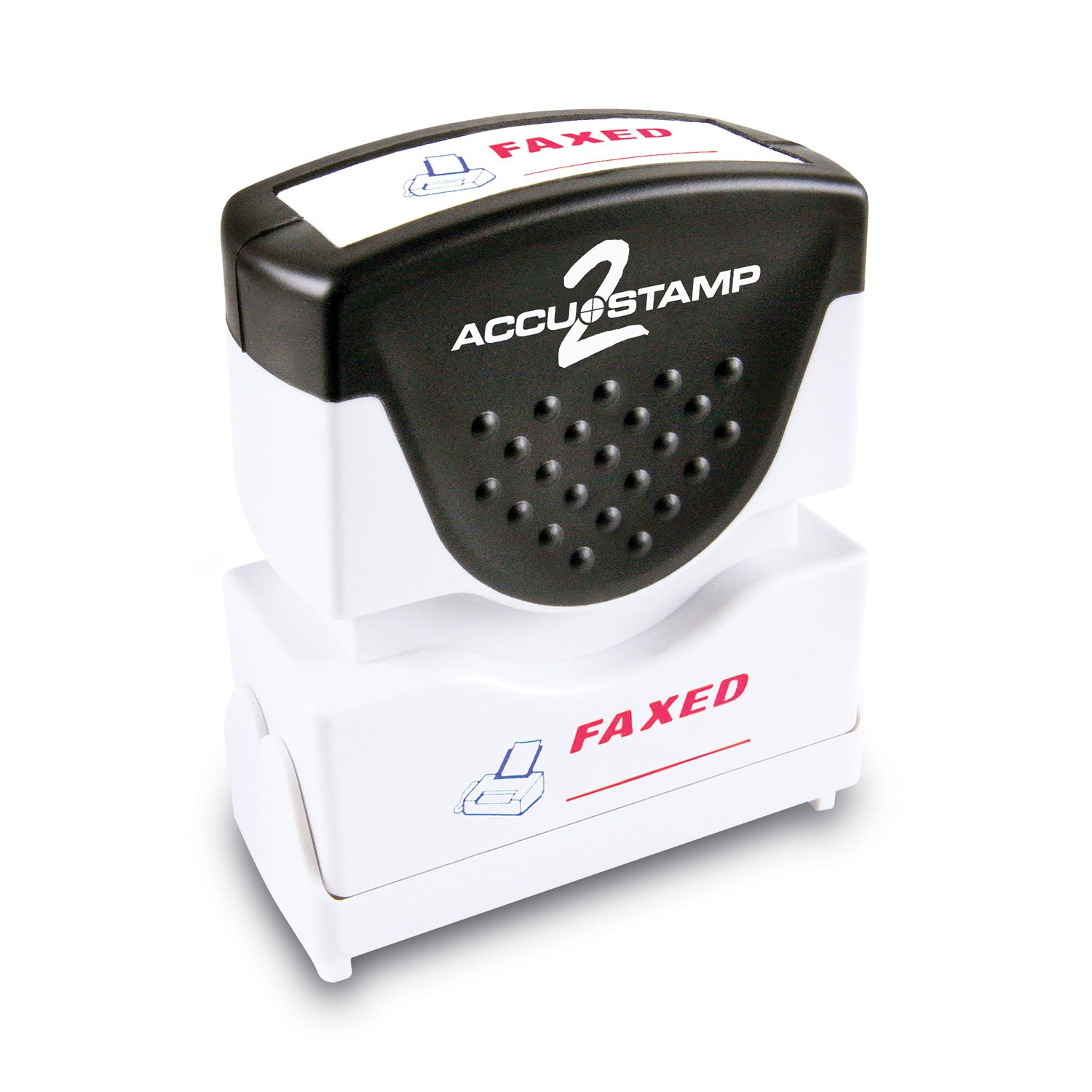 Pre-Inked Shutter Stamp, Red/Blue, FAXED, 1.63 x 0.5 - 