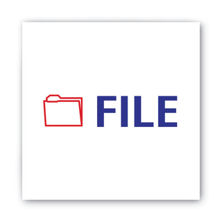 Pre-Inked Shutter Stamp, Red/Blue, FILE, 1.63 x 0.5 - 