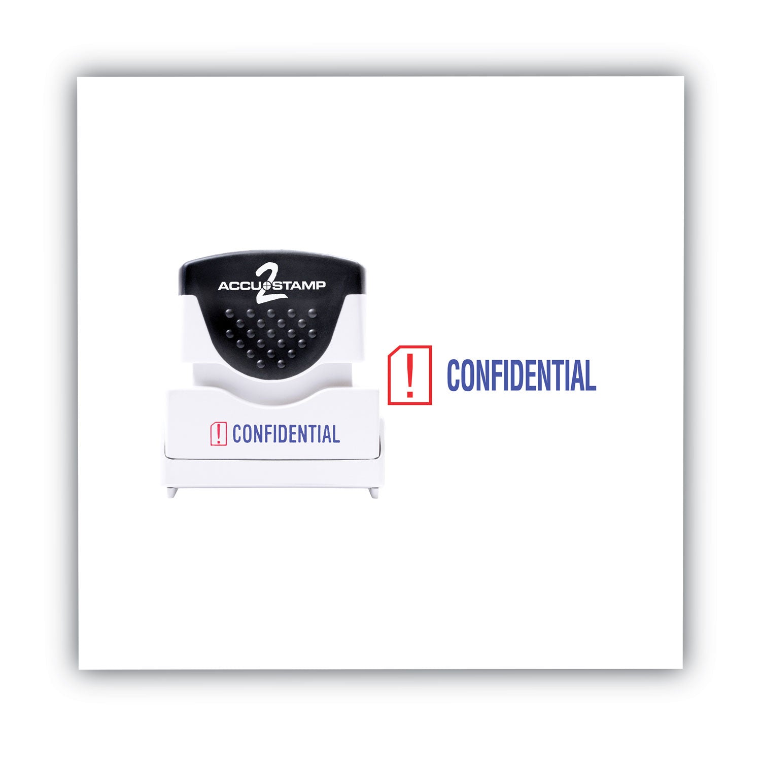 Pre-Inked Shutter Stamp, Red/Blue, CONFIDENTIAL, 1.63 x 0.5 - 