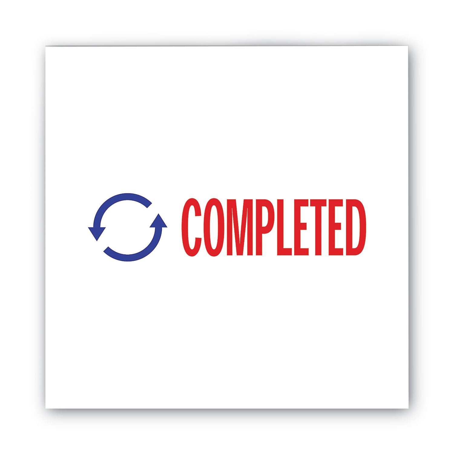 Pre-Inked Shutter Stamp, Red/Blue, COMPLETED, 1.63 x 0.5 - 