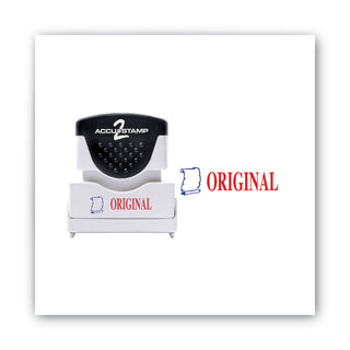 Pre-Inked Shutter Stamp, Red/Blue, ORIGINAL, 1.63 x 0.5 - 