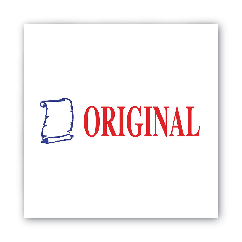 Pre-Inked Shutter Stamp, Red/Blue, ORIGINAL, 1.63 x 0.5 - 