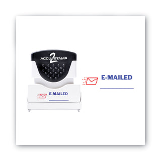 Pre-Inked Shutter Stamp, Red/Blue, EMAILED, 1.63 x 0.5 - 