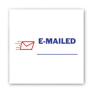 Pre-Inked Shutter Stamp, Red/Blue, EMAILED, 1.63 x 0.5 - 