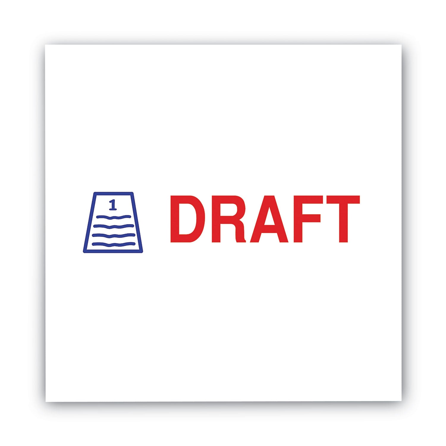 Pre-Inked Shutter Stamp, Red/Blue, DRAFT, 1.63 x 0.5 - 