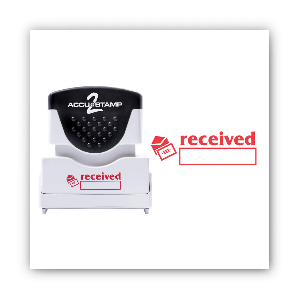 Pre-Inked Shutter Stamp, Red, RECEIVED, 1.63 x 0.5 - 