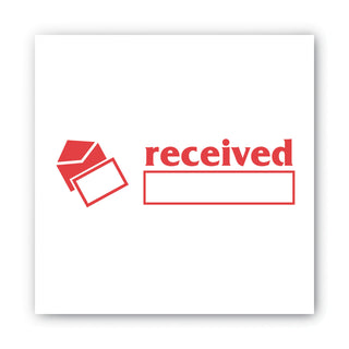 Pre-Inked Shutter Stamp, Red, RECEIVED, 1.63 x 0.5 - 