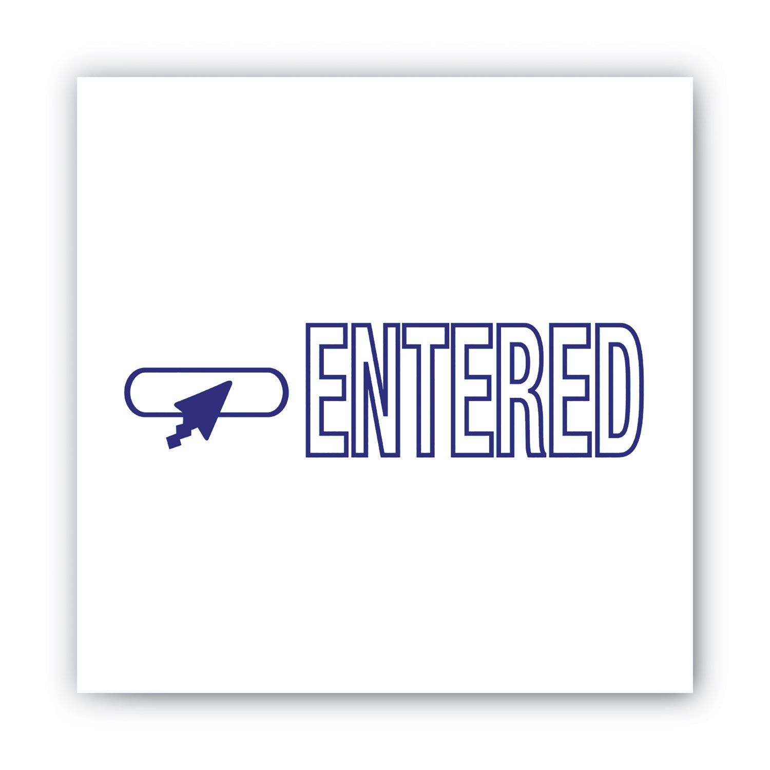 Pre-Inked Shutter Stamp, Blue, ENTERED, 1.63 x 0.5