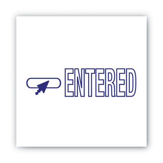 Pre-Inked Shutter Stamp, Blue, ENTERED, 1.63 x 0.5